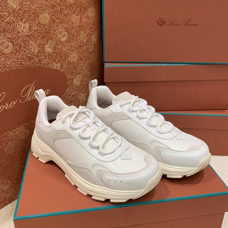 Loro Piana White Cairn Walk Low-Top Sneakers for Men
