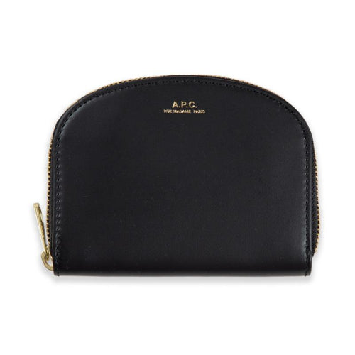A.P.C. Half Moon Leather Coin Card Holder Wallet Black Unisex