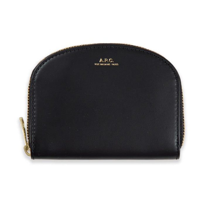 A.P.C. Half Moon Leather Coin Card Holder Wallet Black Unisex