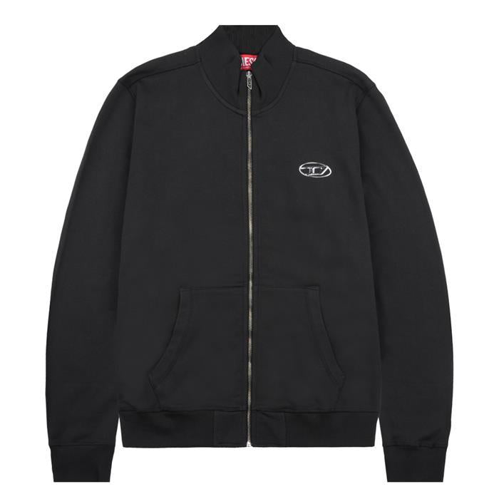 DIESEL Metallic Oval D Zip-Up Jacket Black Men's