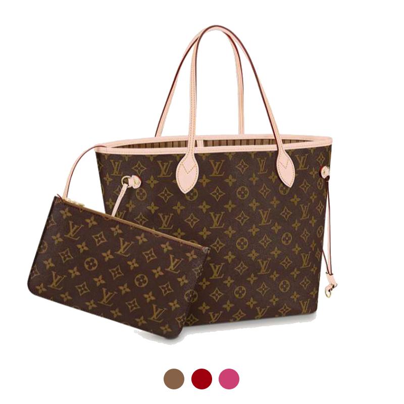 Louis Vuitton Monogram Beige Neverfull MM Women’s Shopper Shoulder Bag