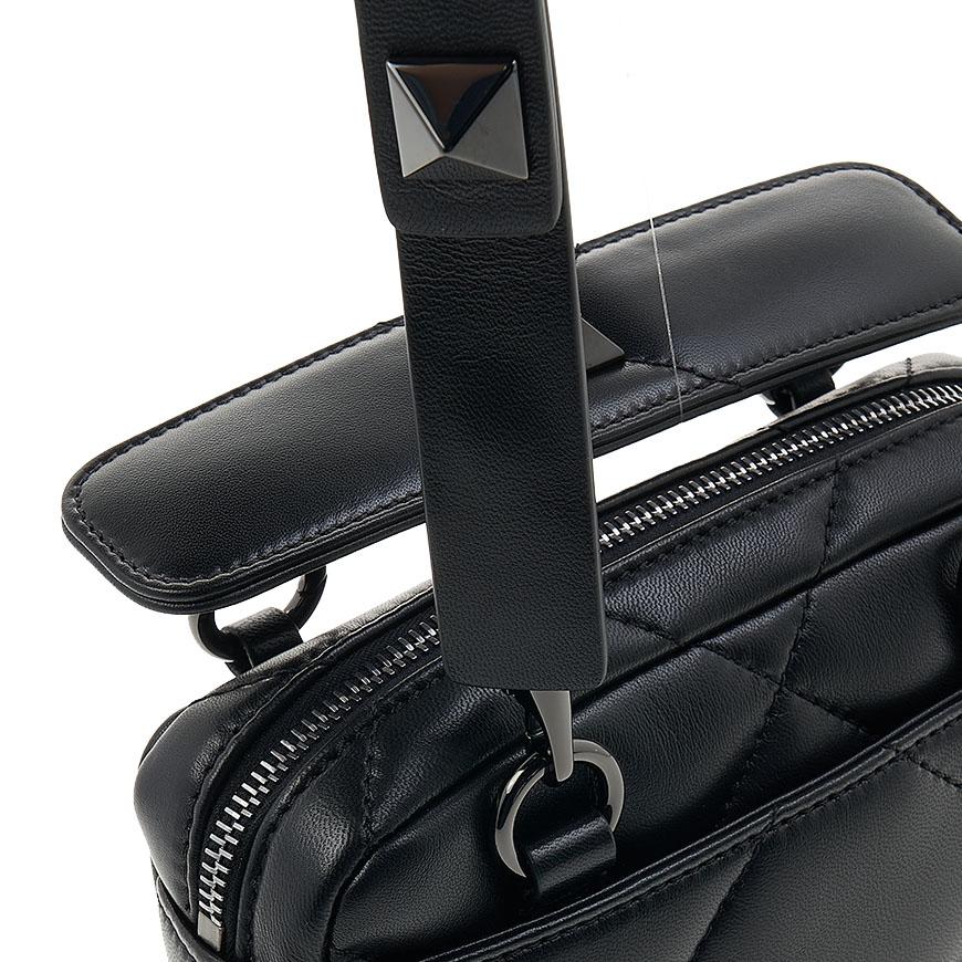 VALENTINO Roman Stud Quilted Leather Tote Bag Black Women