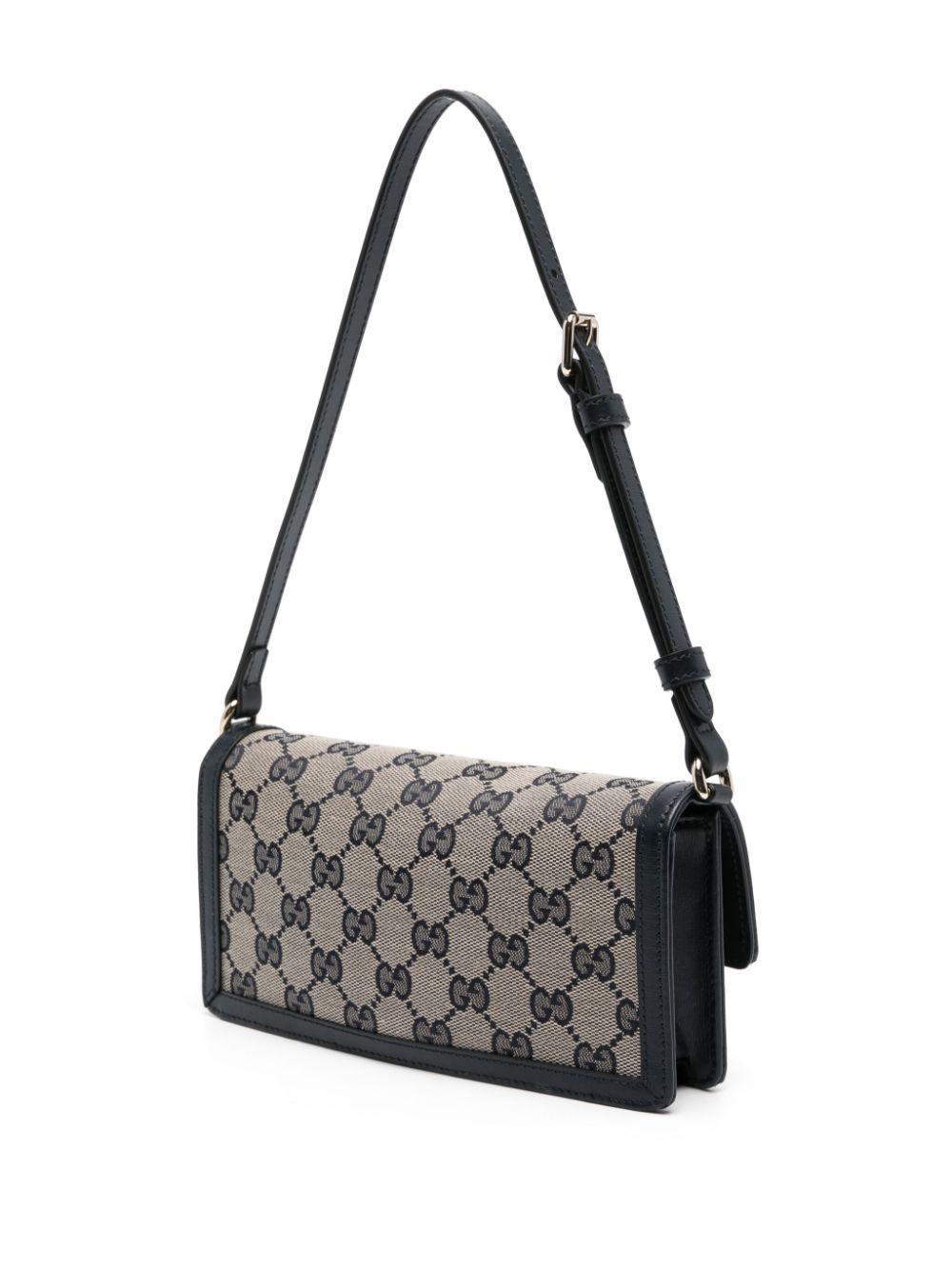 GUCCI Blue Leather Shoulder Bag