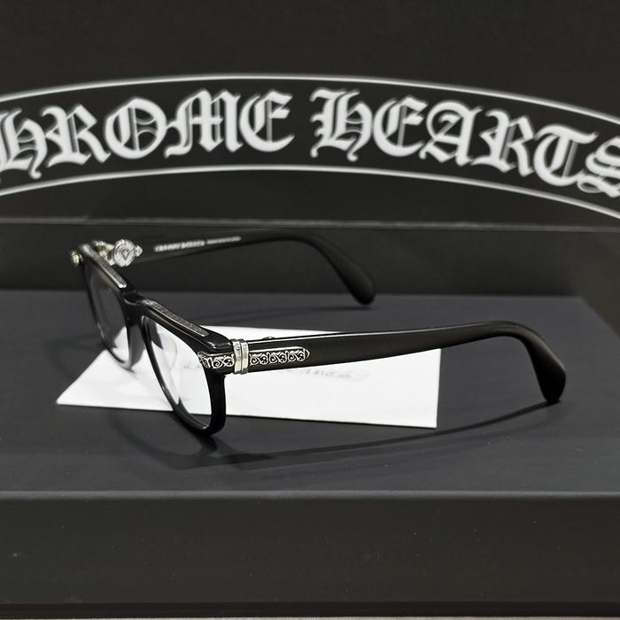 Chrome Hearts Matte Black Silver-Tone Eyeglasses AR69