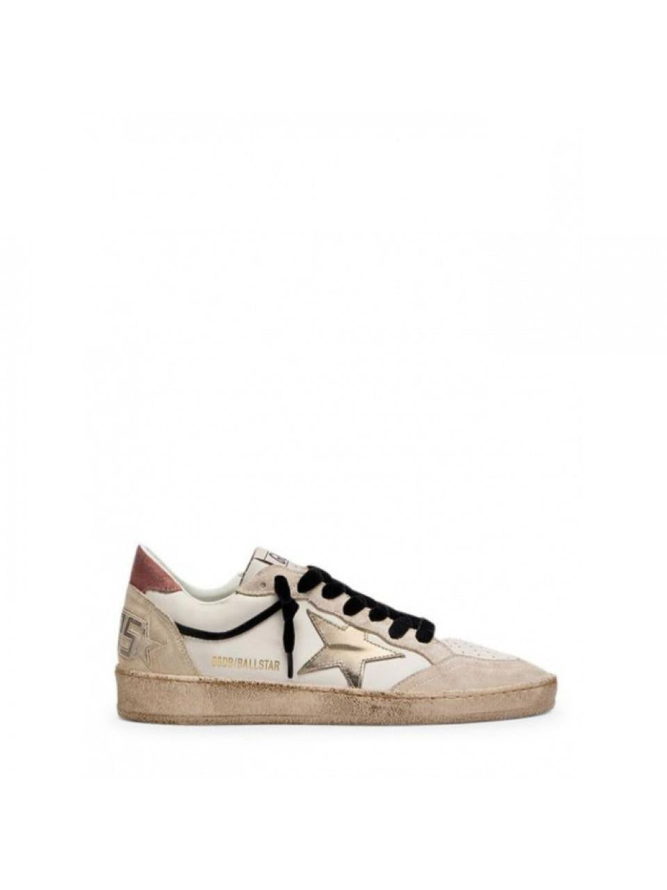 GOLDEN GOOSE Ball Star Leather Sneakers Silver Star Low T GWF00746 F008146 83252