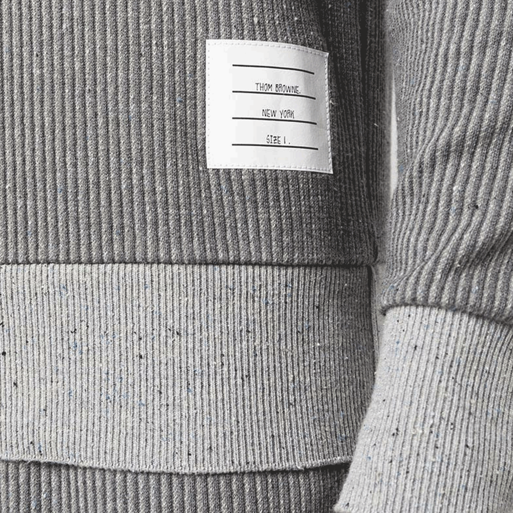 THOM BROWNE Men’s 4-Bar Crewneck Sweatshirt Gray Cotton