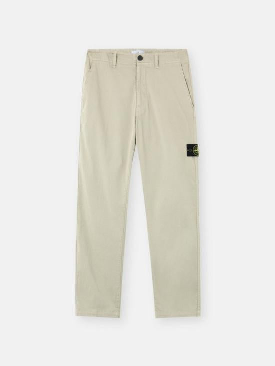 STONE ISLAND Straight Fit Classic Pants Sand Beige Cotton