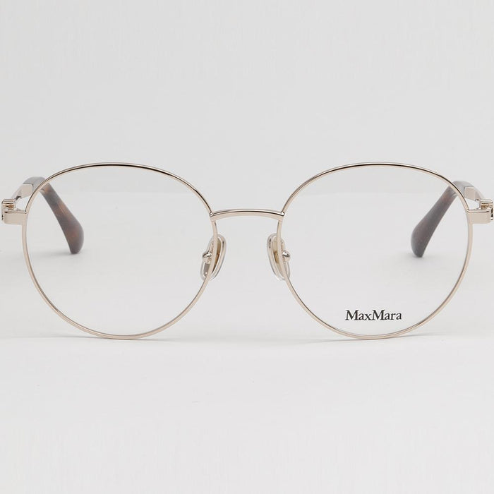 Max Mara Round Gold Metal Eyeglass Frames Unisex Accessories MM5081 032