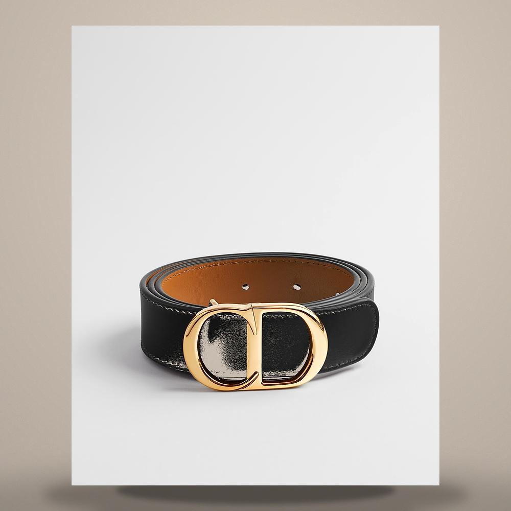 DIOR Reversible CD Icon Belt Black Brown Smooth Calfskin 30mm