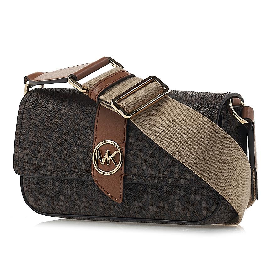 Michael Kors Greenwich Sling Shoulder Bag Brown Monogram Canvas