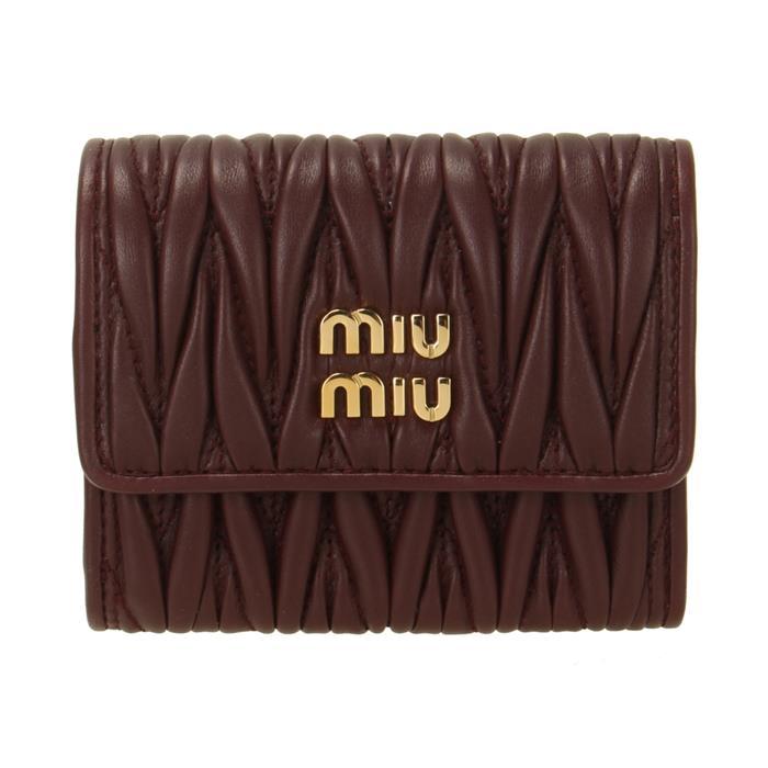 Miu Miu Women's Matelasse Nappa Leather Small Compact Wallet