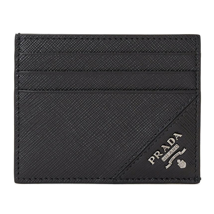 PRADA Saffiano Leather Black Men's Card Holder