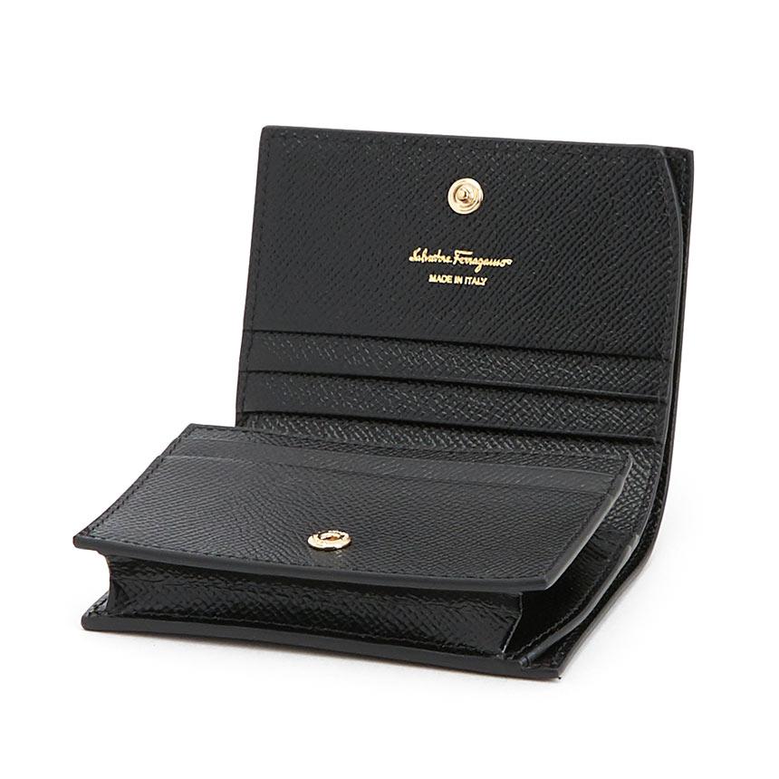 Ferragamo Vara Bow Leather Bifold Wallet Black Women’s