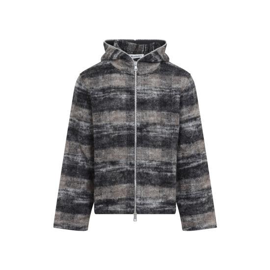 OUR LEGACY Night Woods Check Lofty Wool Full-Zip Hoodie Jacket