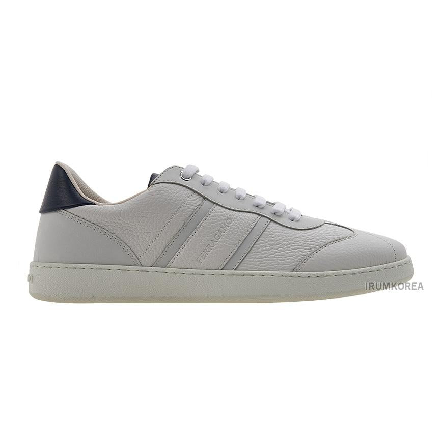 Ferragamo Men’s Signature Low-Top Sneakers ACHILLE 1 BIANCO OTTIC CALF 0763468