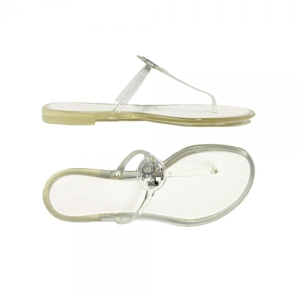 Tory Burch Mini Miller Jelly Flip Flops Silver Sandals 166808 999