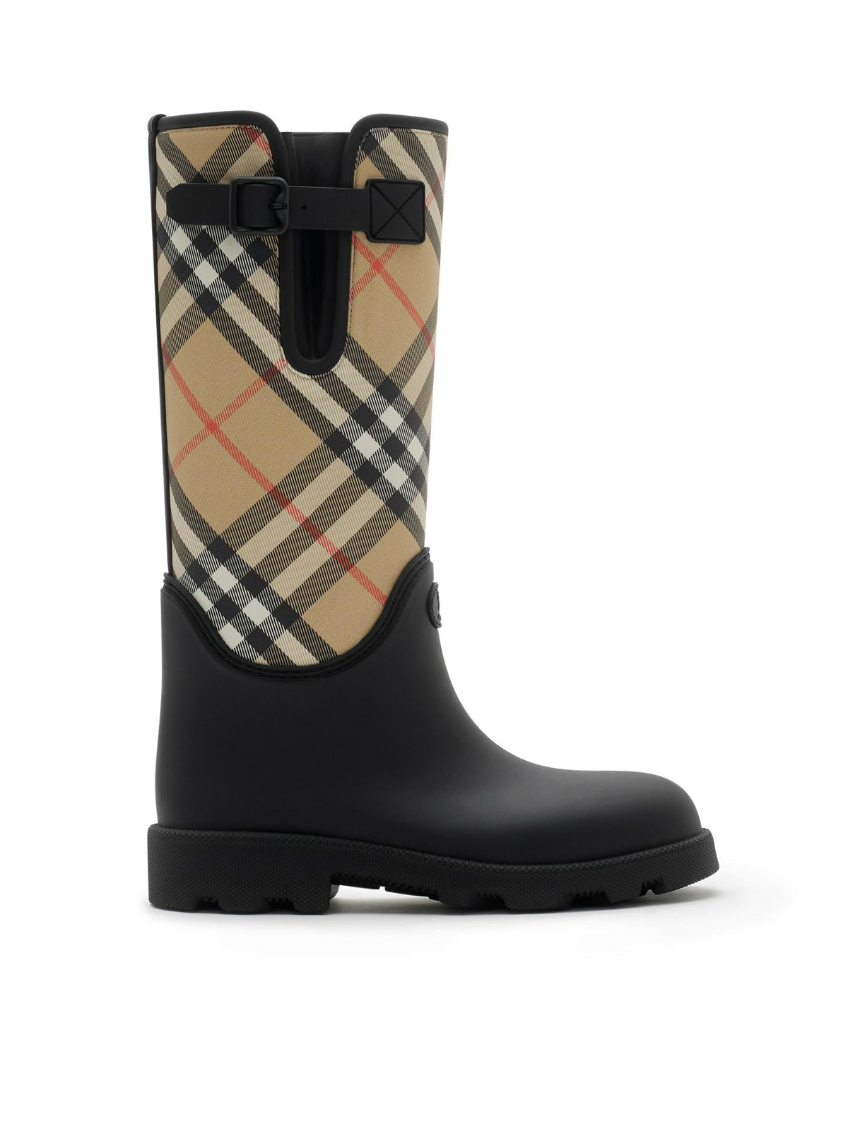 BURBERRY Black Leather Mid-Calf Boots
