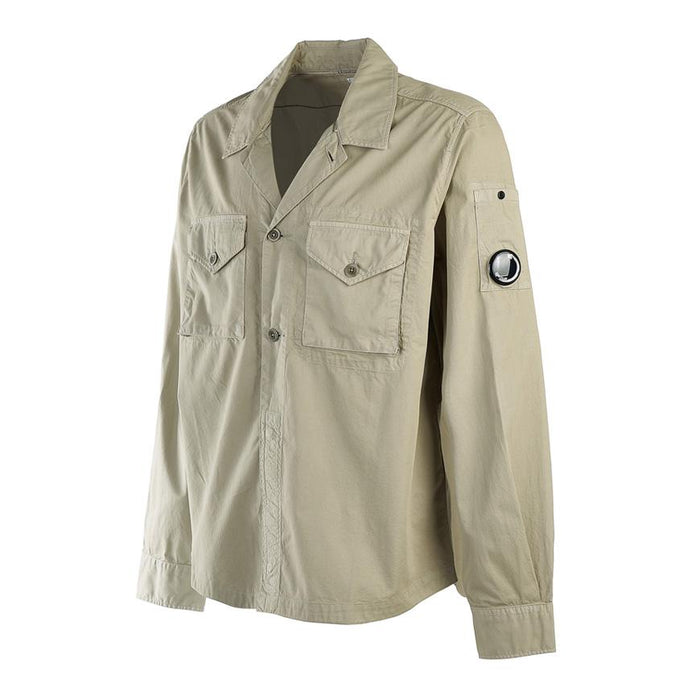 CP Company Lens Badge Pocket Cotton Long Sleeve Shirt