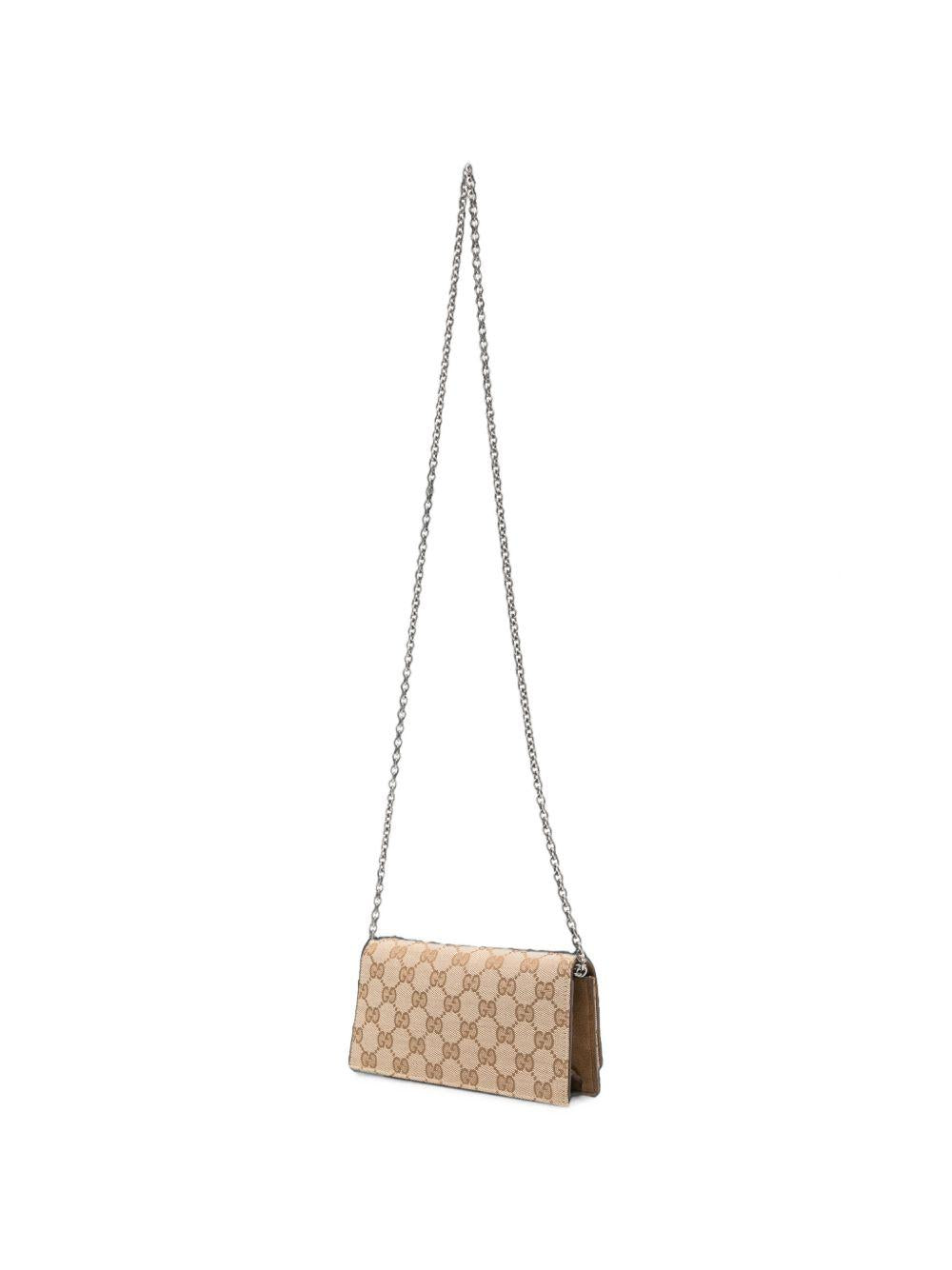 GUCCI Leather Clutch Bag Brown