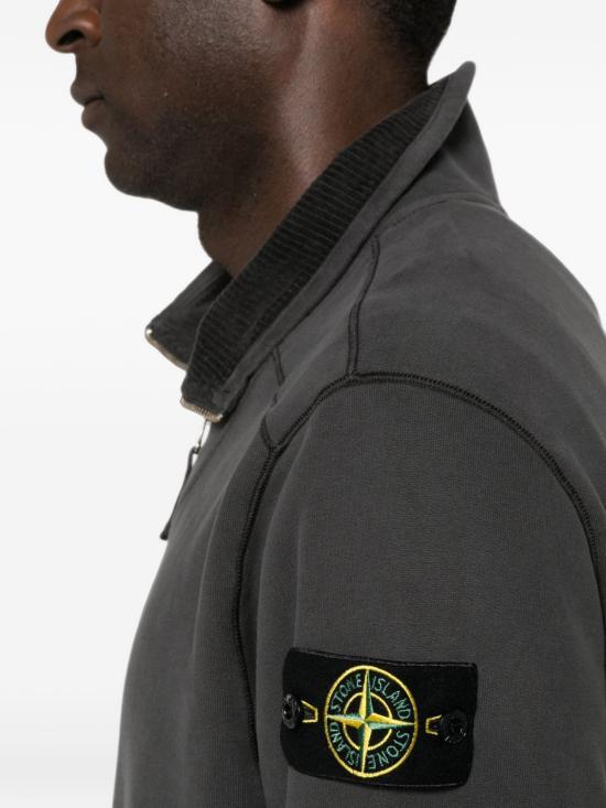 STONE ISLAND Lead Gray Long Sleeve Sweatshirt
