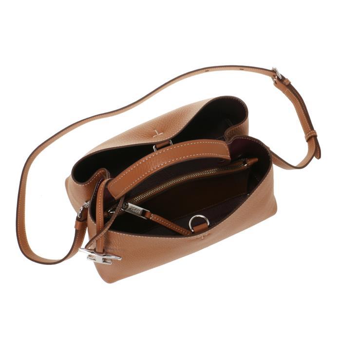 Tods Timeless Charm Micro Tote Bag Leather Beige