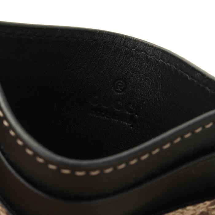 GUCCI GG Emblem Strap Card Case Wallet Ivory Leather