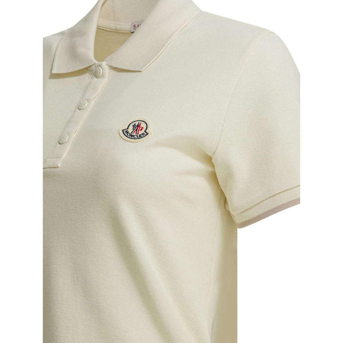 Moncler Ivory Logo Patch Women’s Polo T-Shirt