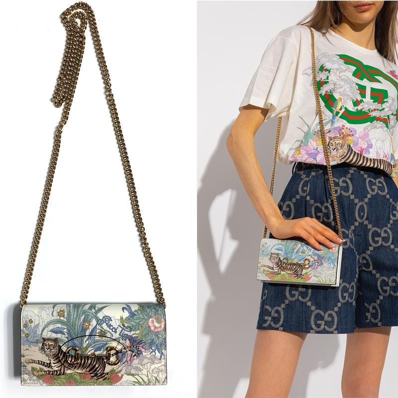 GUCCI Horsebit 1955 Tiger Shoulder Wallet Bag
