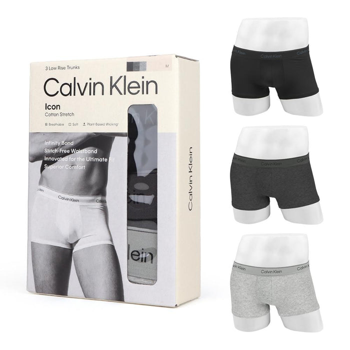 Calvin Klein Men’s Cotton Trunks 3-Pack Underwear NB4389 001