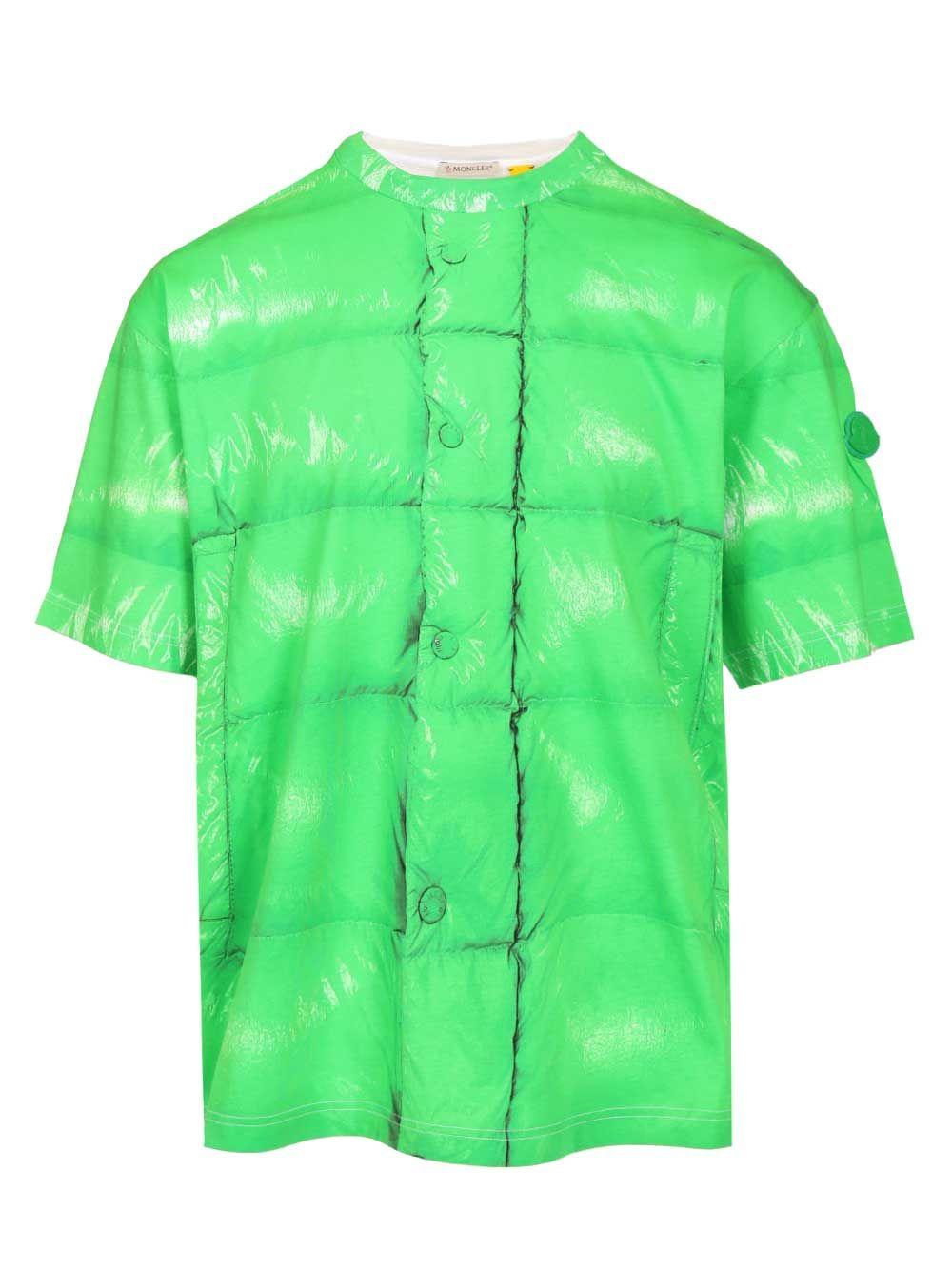 Moncler Short Sleeve Shirt Men’s Casual Button-Up Cotton White