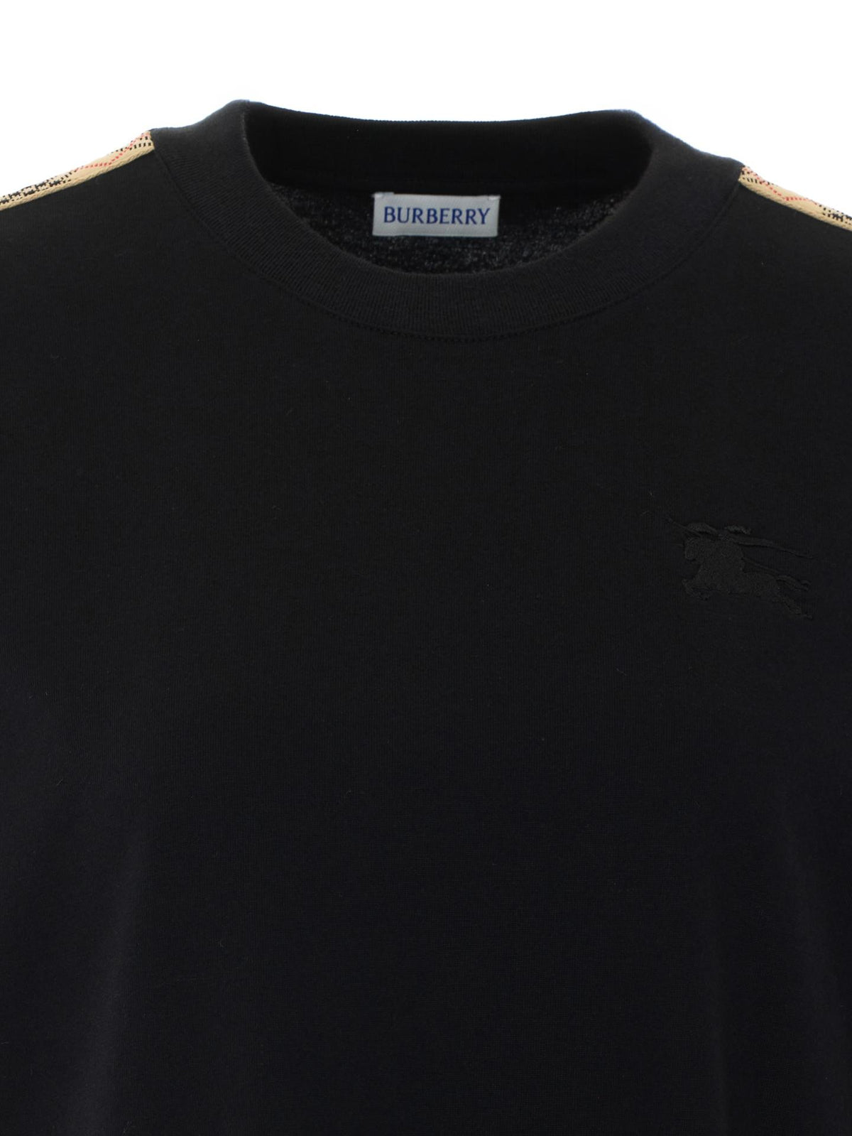 BURBERRY Short Sleeve Cotton T-Shirt Dress Black Women