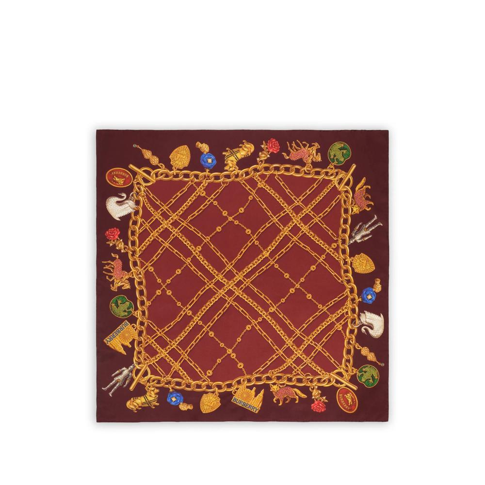 BURBERRY Beige Check Silk Scarf