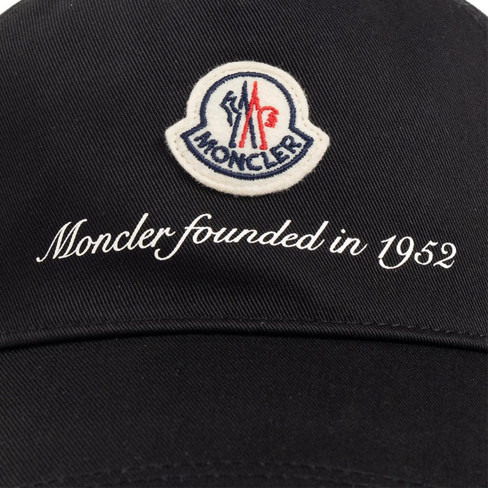 Moncler Logo Patch Printed Black Baseball Cap 3B000 02 0U162 999