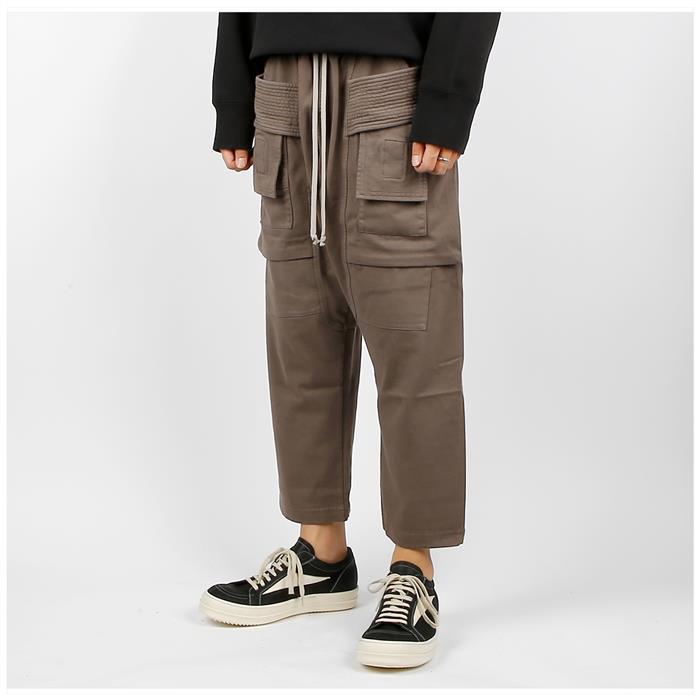Rick Owens Darkshadow Porterville Creatch Drawstring Jersey Pan DU02D2371 RIG 34