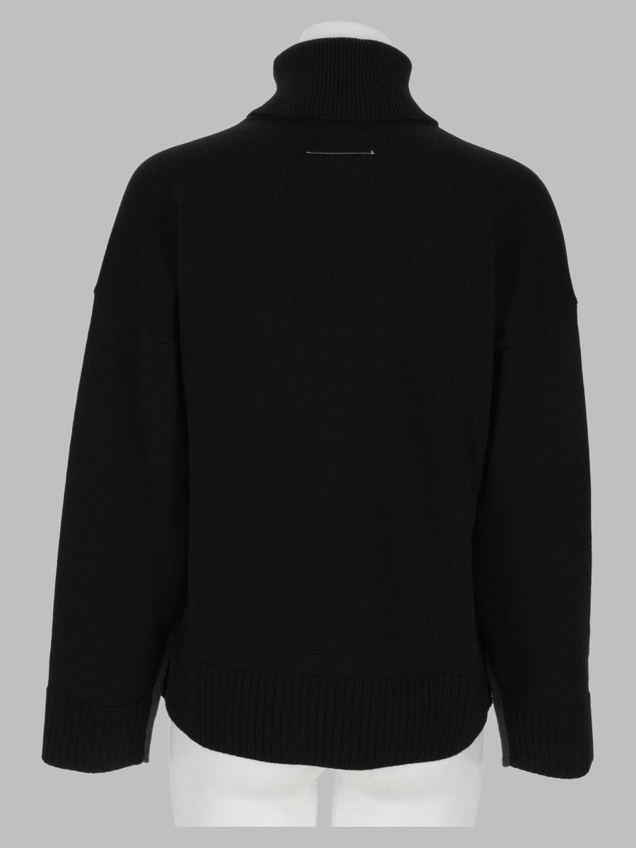Maison Margiela Wool Turtleneck Knit Sweater Black