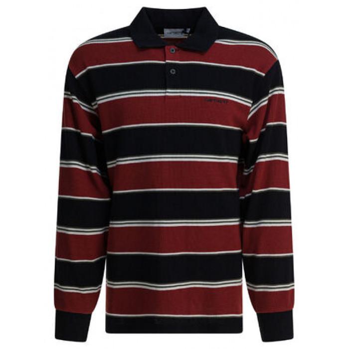 CARHARTT WIP LS Malone Rugby Shirt Maroon
