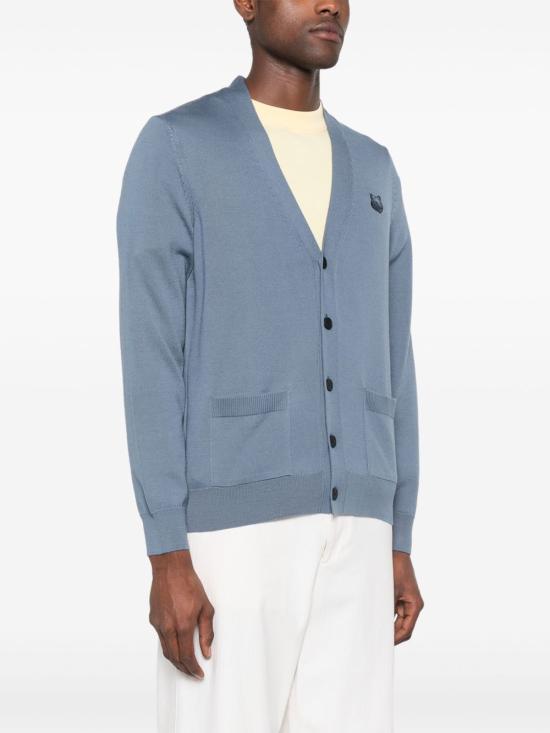 Maison Kitsune Bold Fox Head Patch V-Neck Card MM00509KT10360075 BRETON BLUE DOM