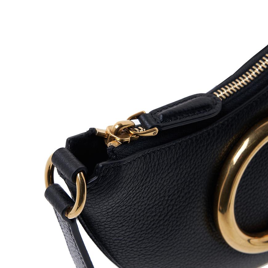 Ferragamo Maxi Double Gancini Shoulder Bag for Women 21 2936 NERO 0759922 1