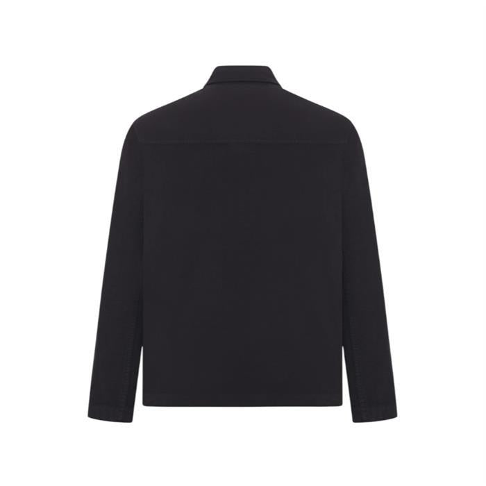 STONE ISLAND Zip-Front Cotton Overshirt Black Long Sleeve Shirt
