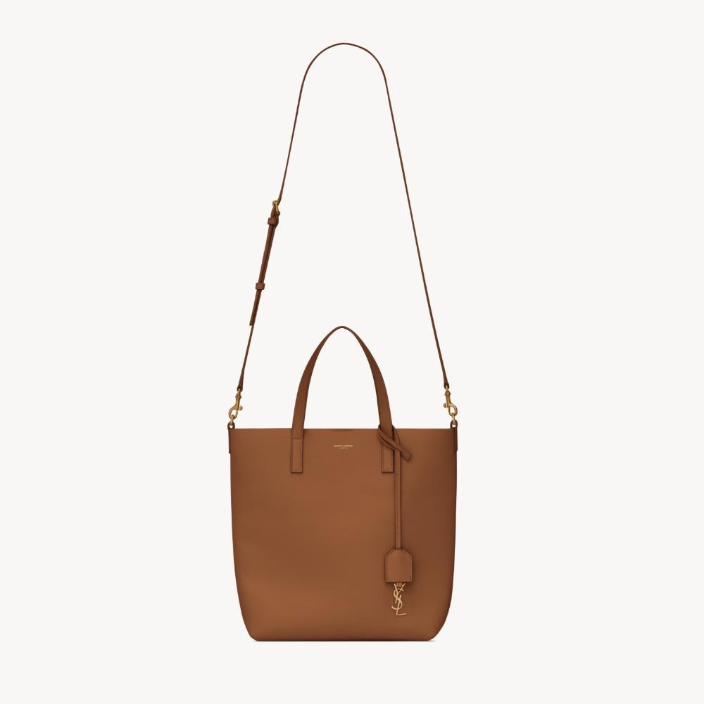 Saint Laurent Leather Shopping Tote Bag Brick Color Unisex