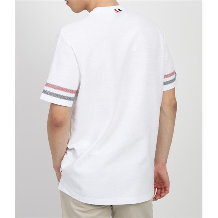 THOM BROWNE RWB Trim Short Sleeve T-Shirt White MJS204A