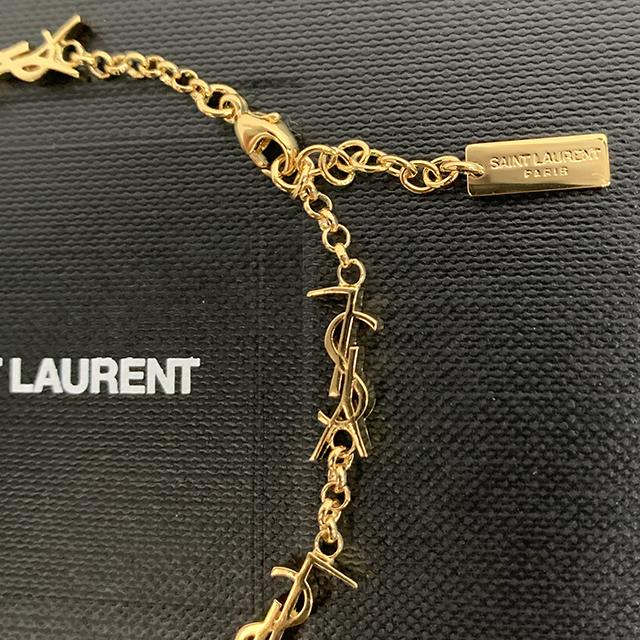 Saint Laurent YSL Monogram Cassandra Chain Bracelet Gold