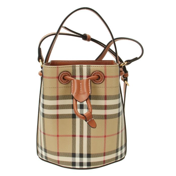 BURBERRY Mini Check Bucket Bag Shoulder Bag