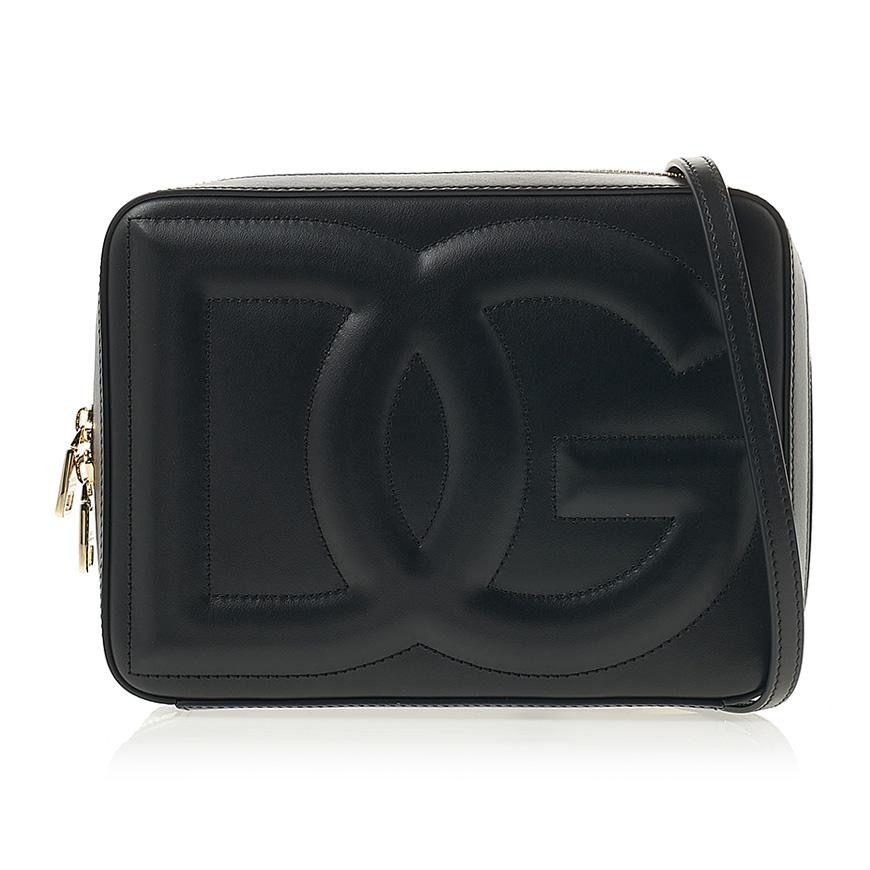 D&G DG Logo Camera Bag Black Leather Crossbody Bag for Women