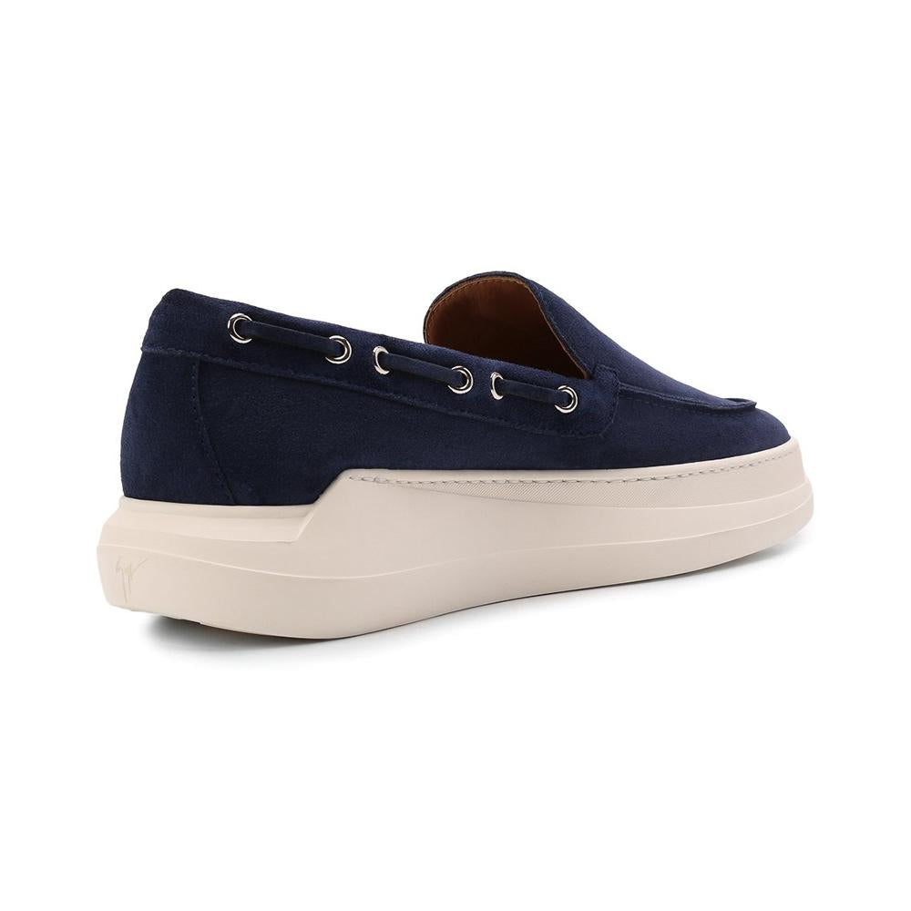 Giuseppe Zanotti Conley String Suede Slip-On Sneakers Blue