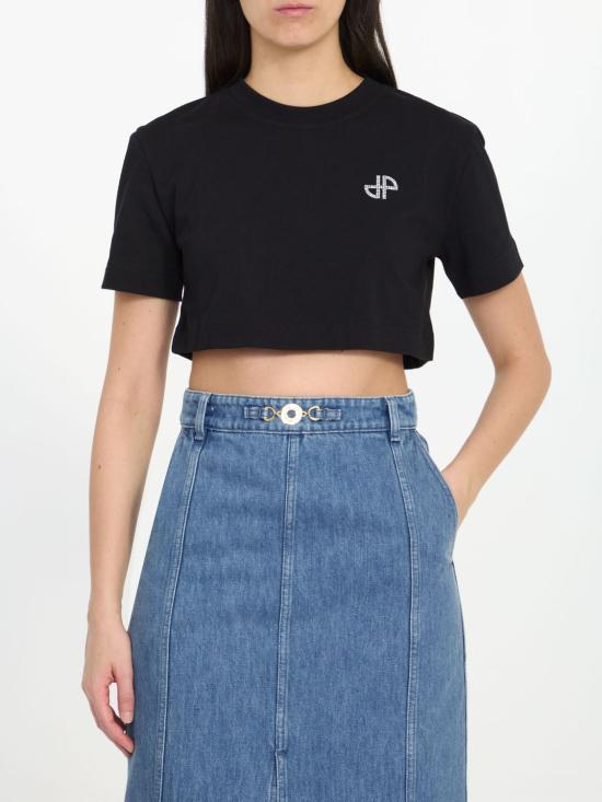 PATOU Short Sleeve T-Shirt Women’s JE1169990999B BLACK DOM