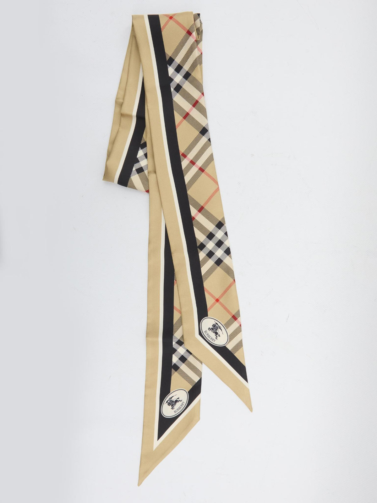 BURBERRY Beige Check Wool Scarf
