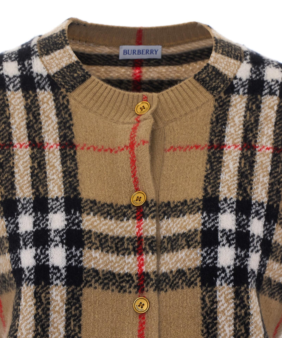 BURBERRY Wool Cashmere Cardigan Womens Black