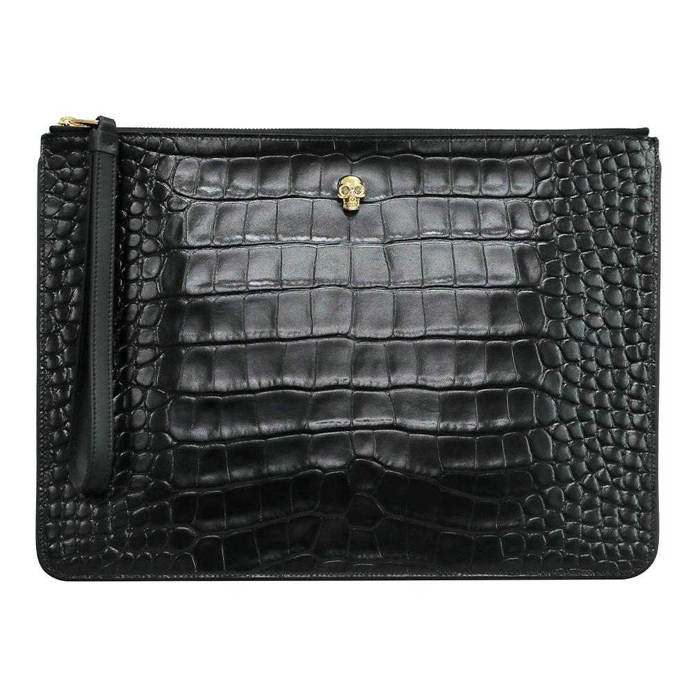 Alexander Mcqueen Gold Skull Clutch Bag 640663 1JMIG 1000