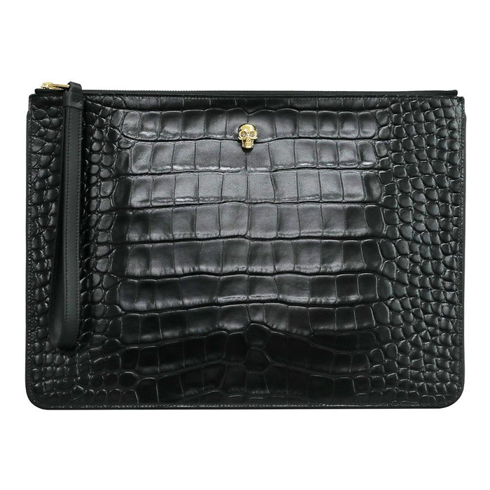 Alexander Mcqueen Gold Skull Clutch Bag 640663 1JMIG 1000